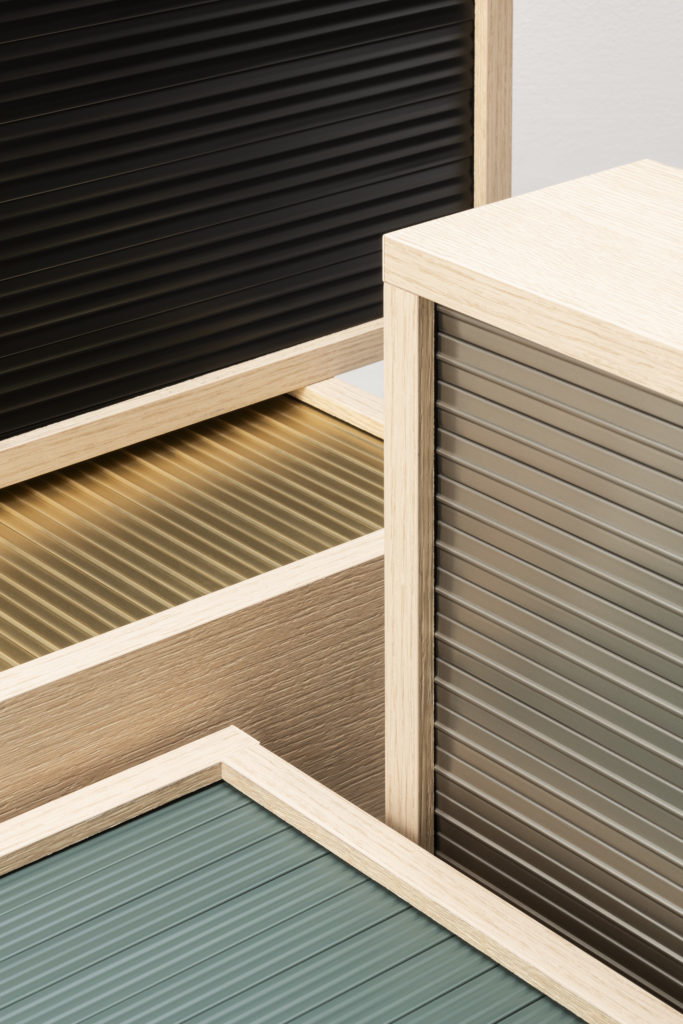 tambour doors ribbed effect